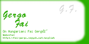 gergo fai business card